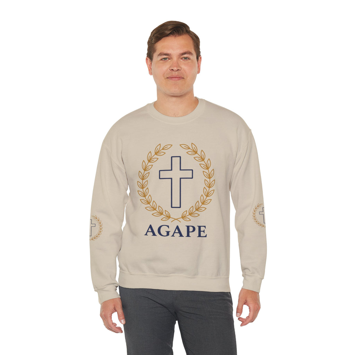 Agape Cross Crewneck Sweatshirt — Christian Faith Pullover