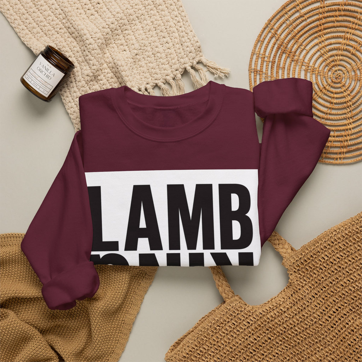 Lamb King Crewneck Sweatshirt — "The Lamb Is King" Christian Graphic Pullover