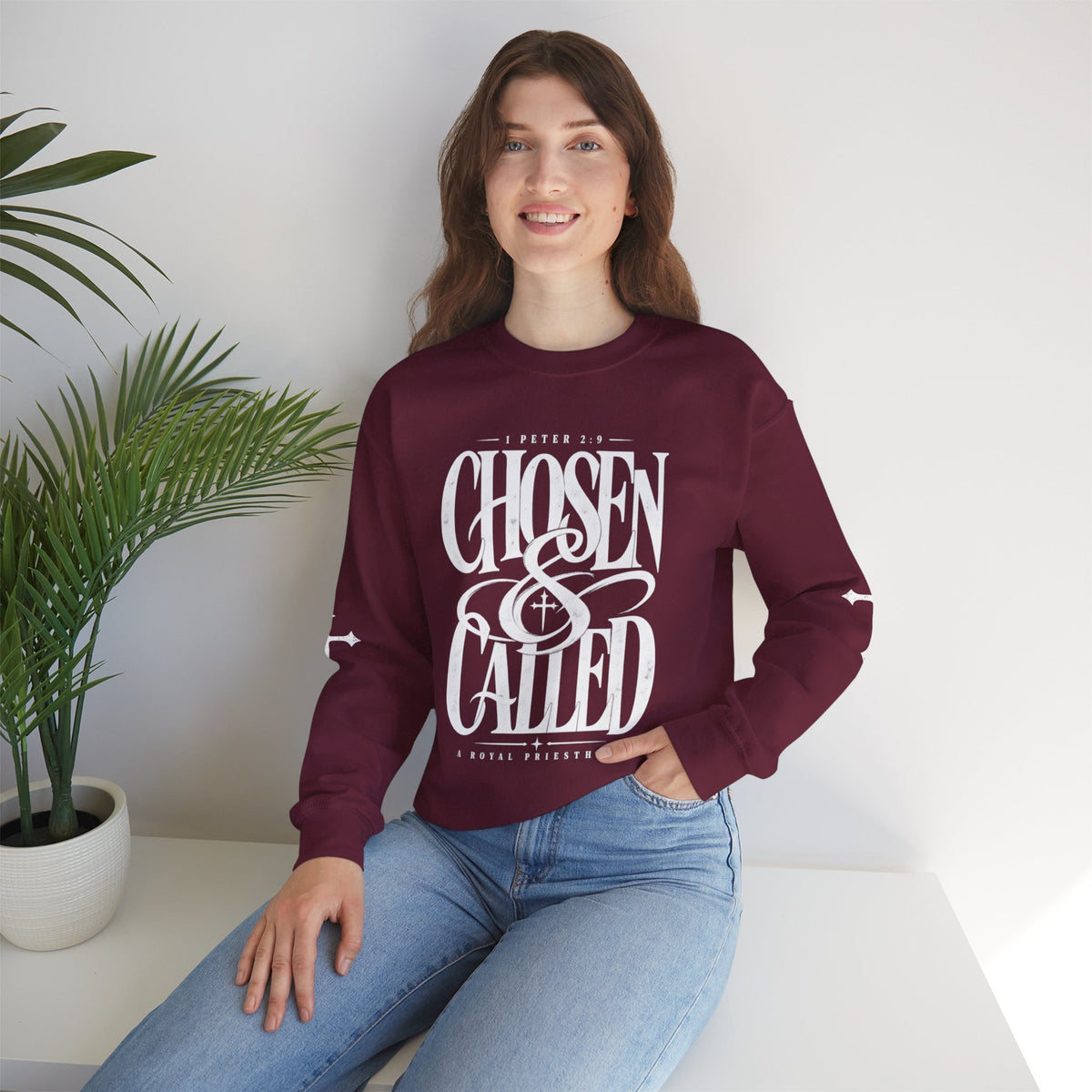 Chosen & Called Crewneck Sweatshirt — Christian Faith Apparel, 'A Royal Priesthood' Gospel Pullover