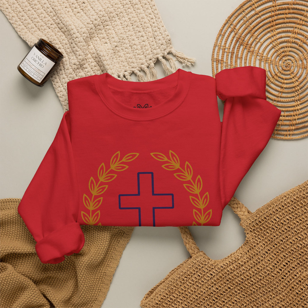 Agape Cross Crewneck Sweatshirt — Christian Faith Pullover