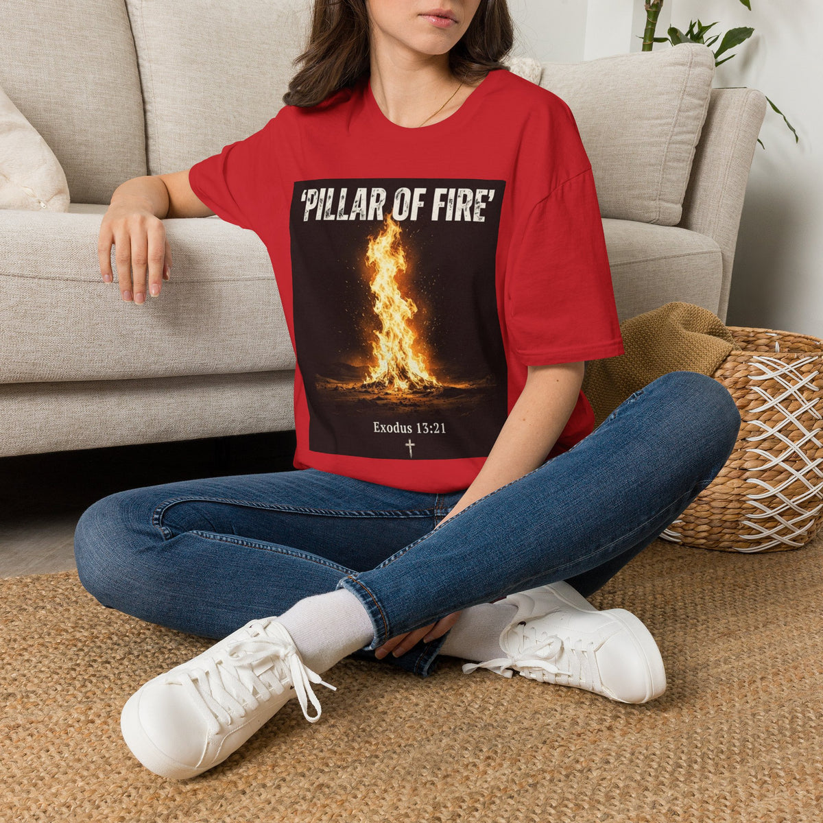 Pillar of Fire T‑Shirt — Biblical Exodus 13:21 Inspirational Faith Tee