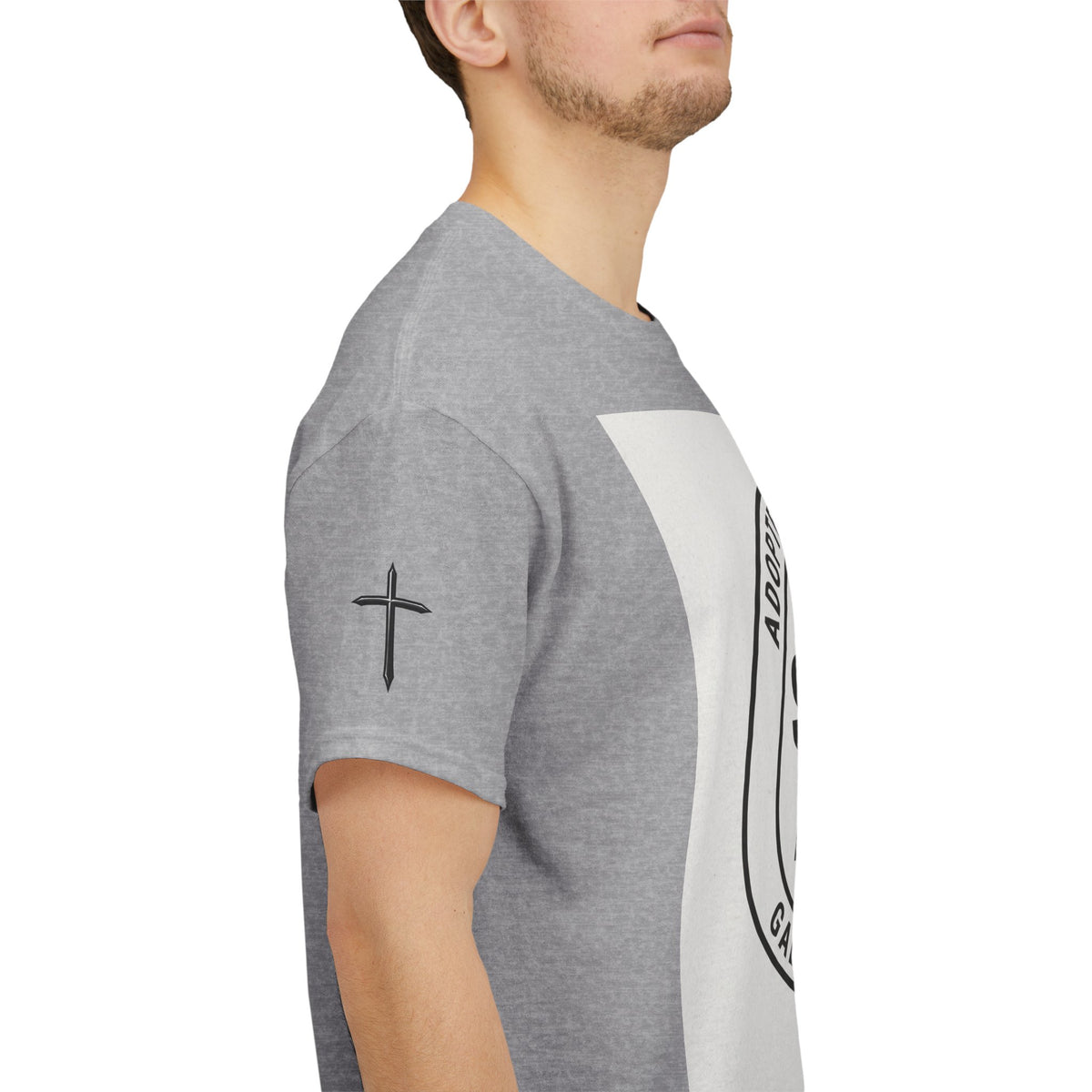 Christian Son & Heir T-Shirt — 'Adopted by Grace' Faith Tee with Jesus Prayer Design