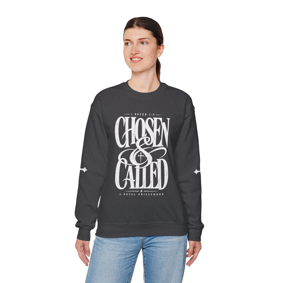 Chosen & Called Crewneck Sweatshirt — Christian Faith Apparel, 'A Royal Priesthood' Gospel Pullover