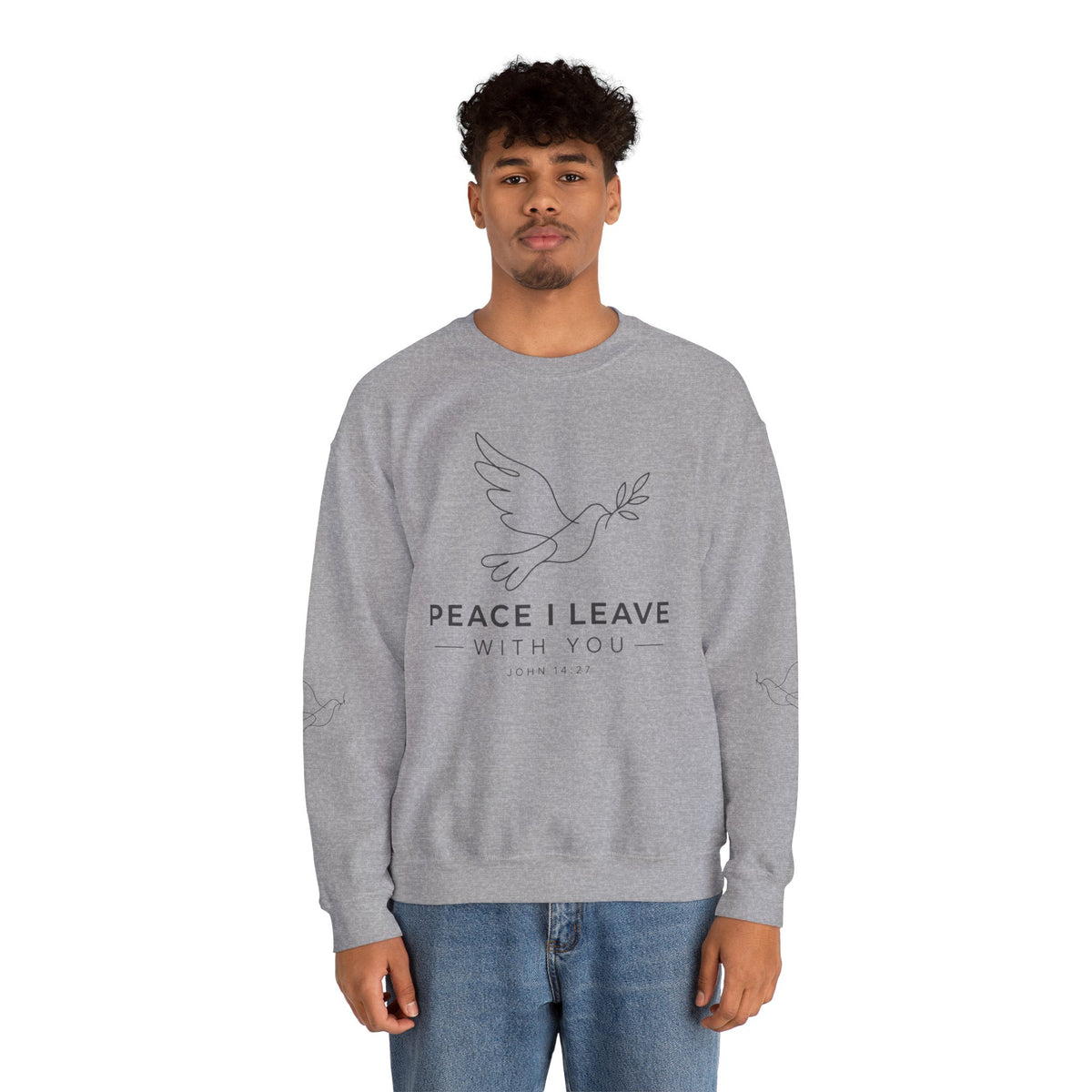 Peace I Leave Crewneck Sweatshirt — Dove & John 14:27 Inspirational Sweatshirt