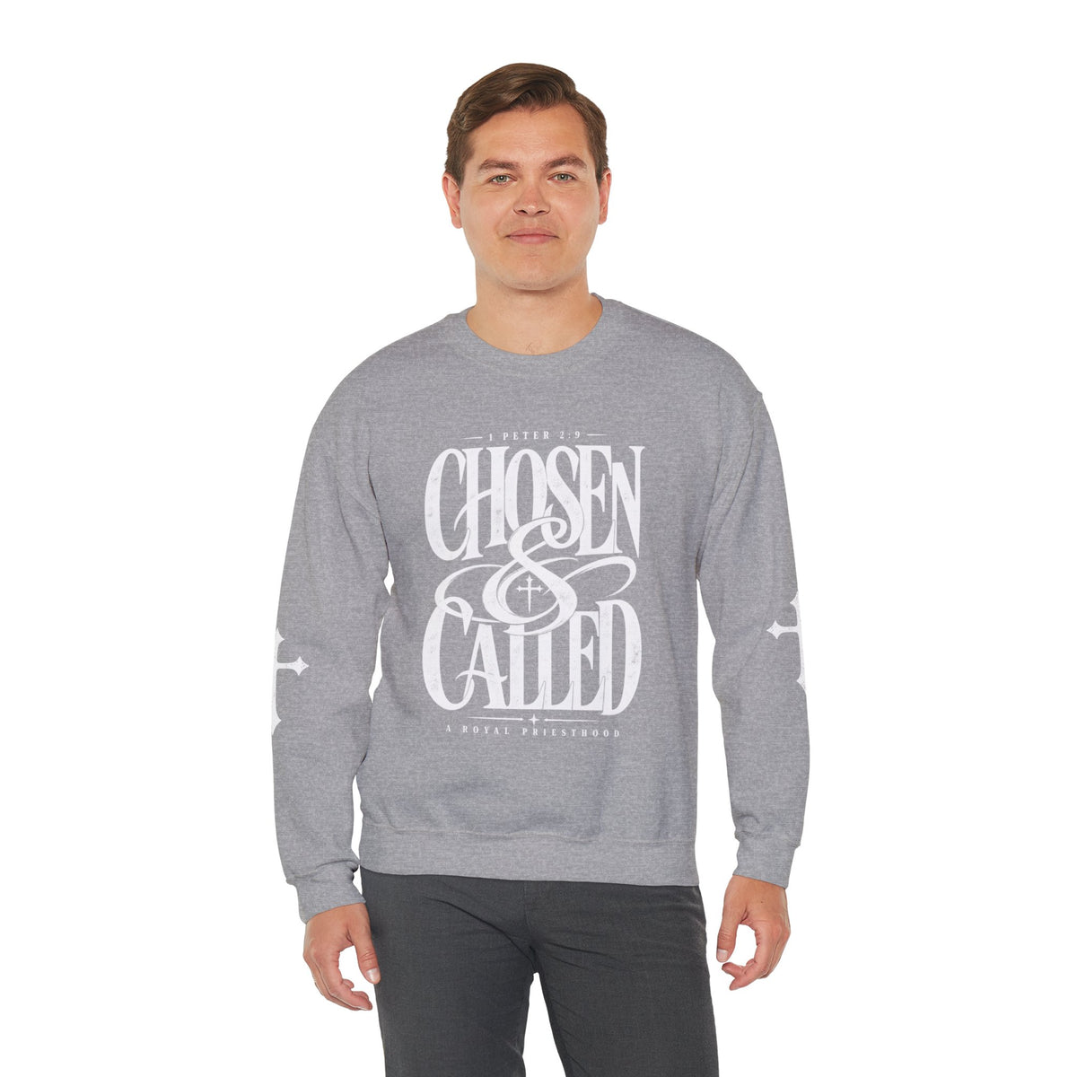 Chosen & Called Crewneck Sweatshirt — Christian Faith Apparel, 'A Royal Priesthood' Gospel Pullover