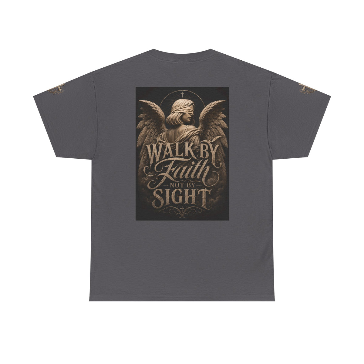 Angel Graphic Tee — "Walk by Faith, Not by Sight" Inspirational T‑Shirt