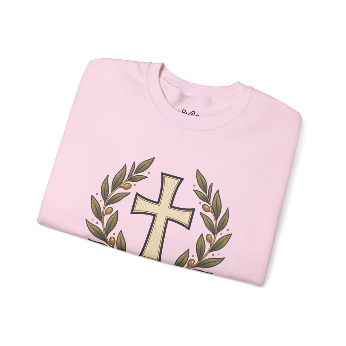 Crewneck Sweatshirt — "Be Still" Psalm 46:10 Christian Cross Design