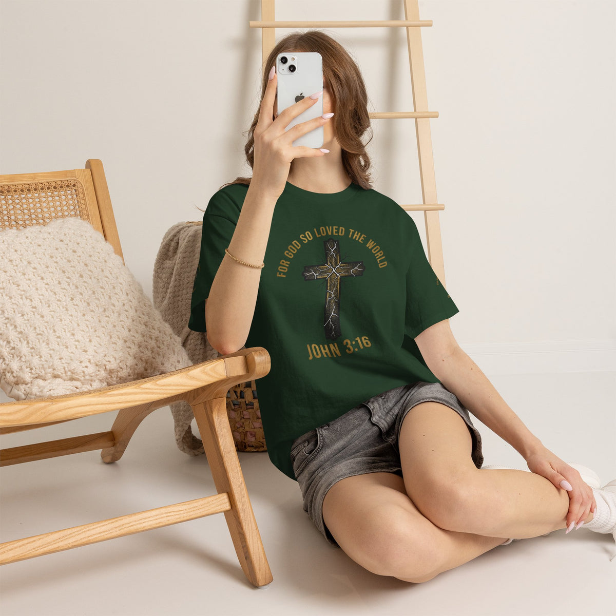 John 3:16 Cross T-Shirt — "For God So Loved the World" Christian Tee