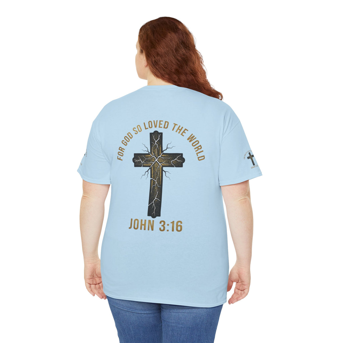 John 3:16 Cross T-Shirt — "For God So Loved the World" Christian Tee